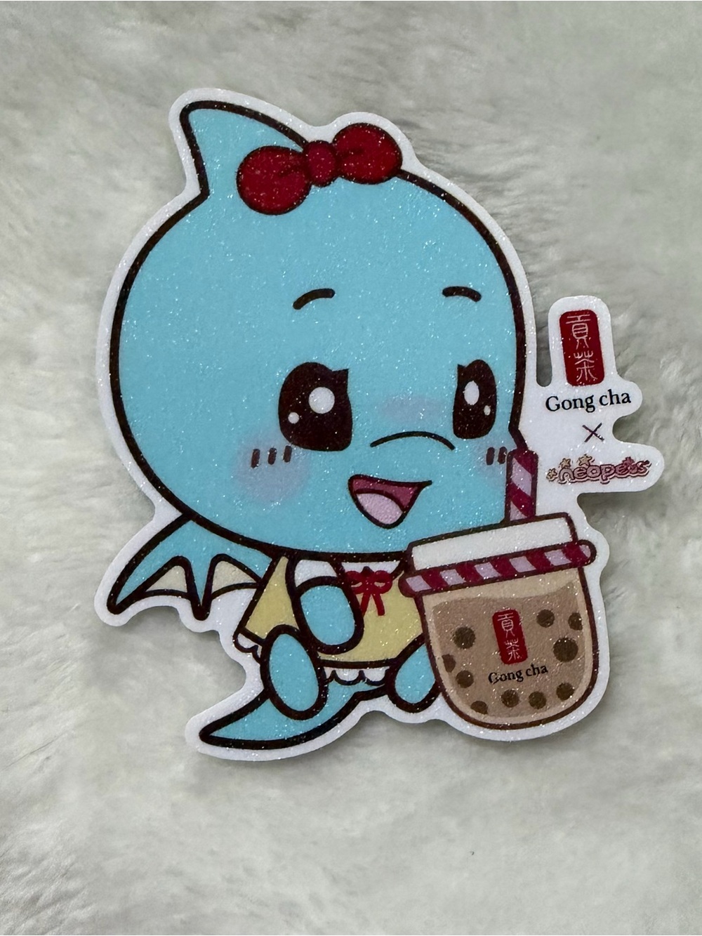 Gong cha x Neopets Blue Character Sticker